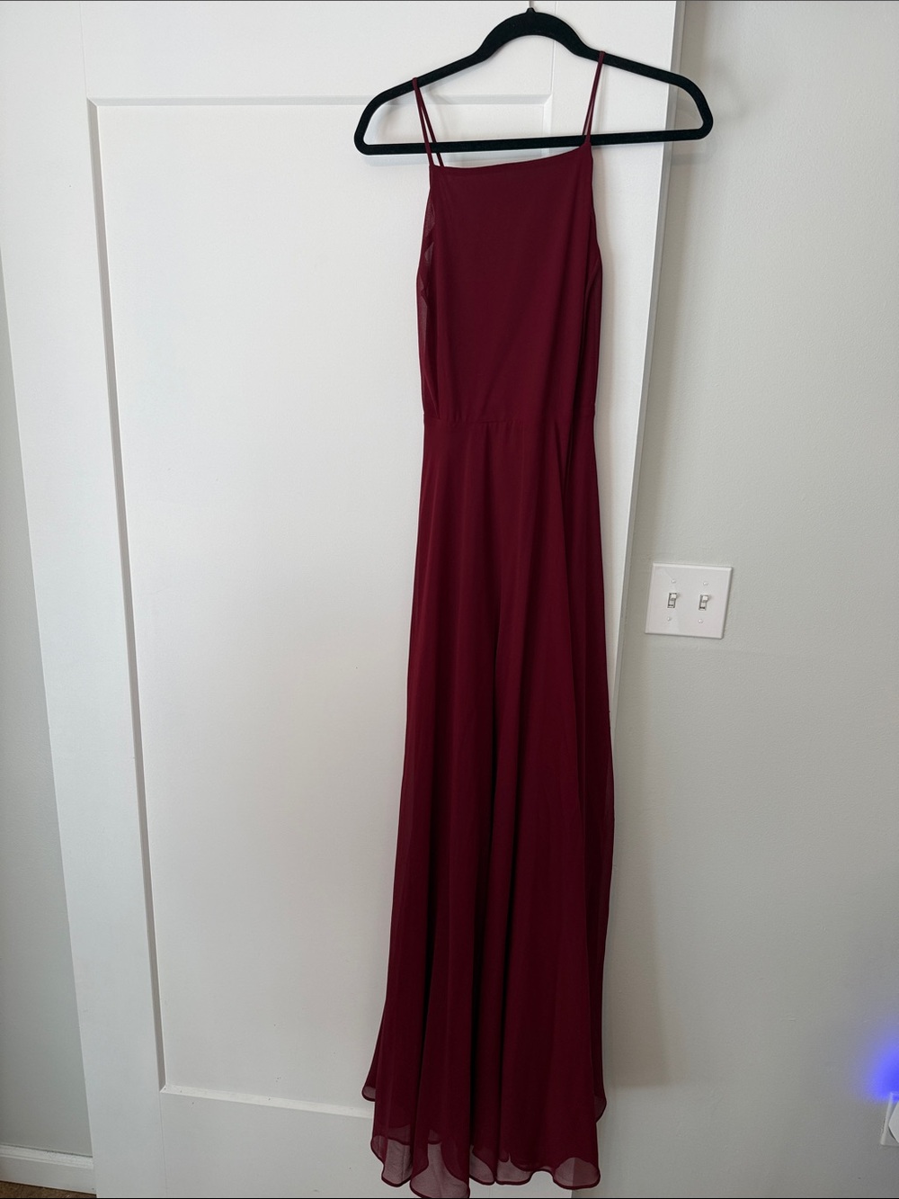 Lulu's Wine Red Spaghetti-Strap Maxi Dress